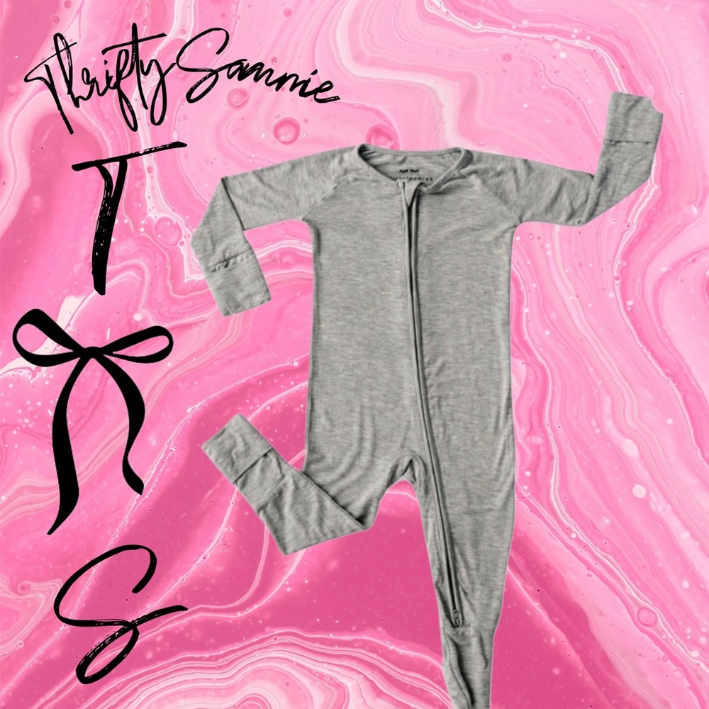 little sleepies heather grey cozy zippy 12-18m